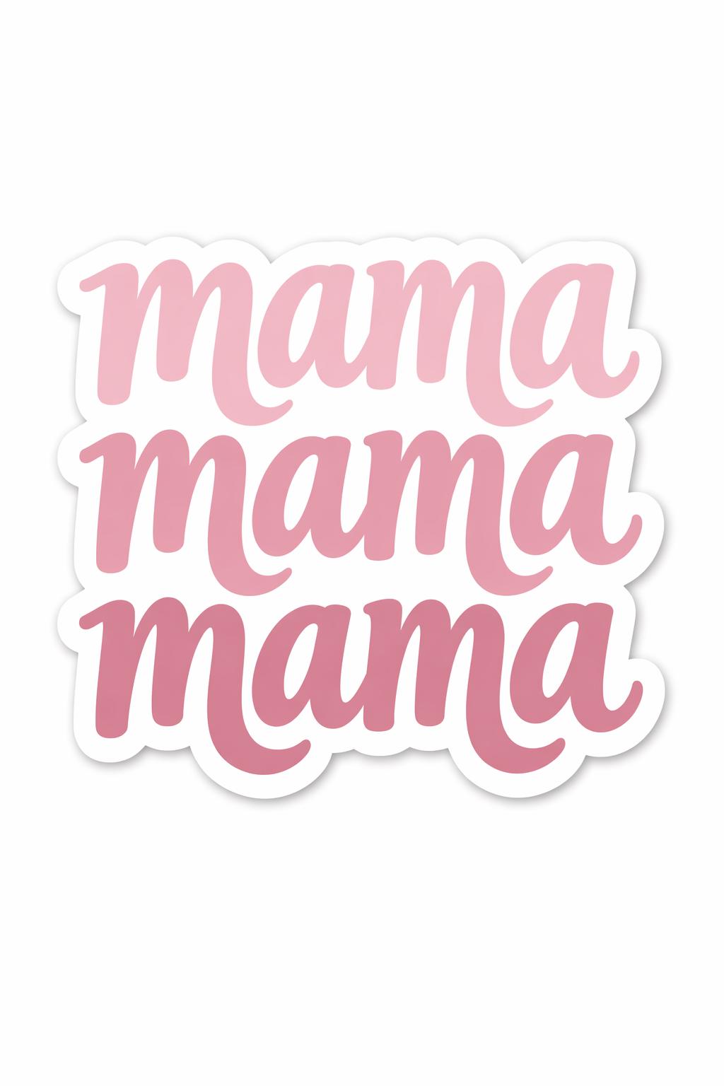 Mama Sticker – Blue Gradient Repeat Design
