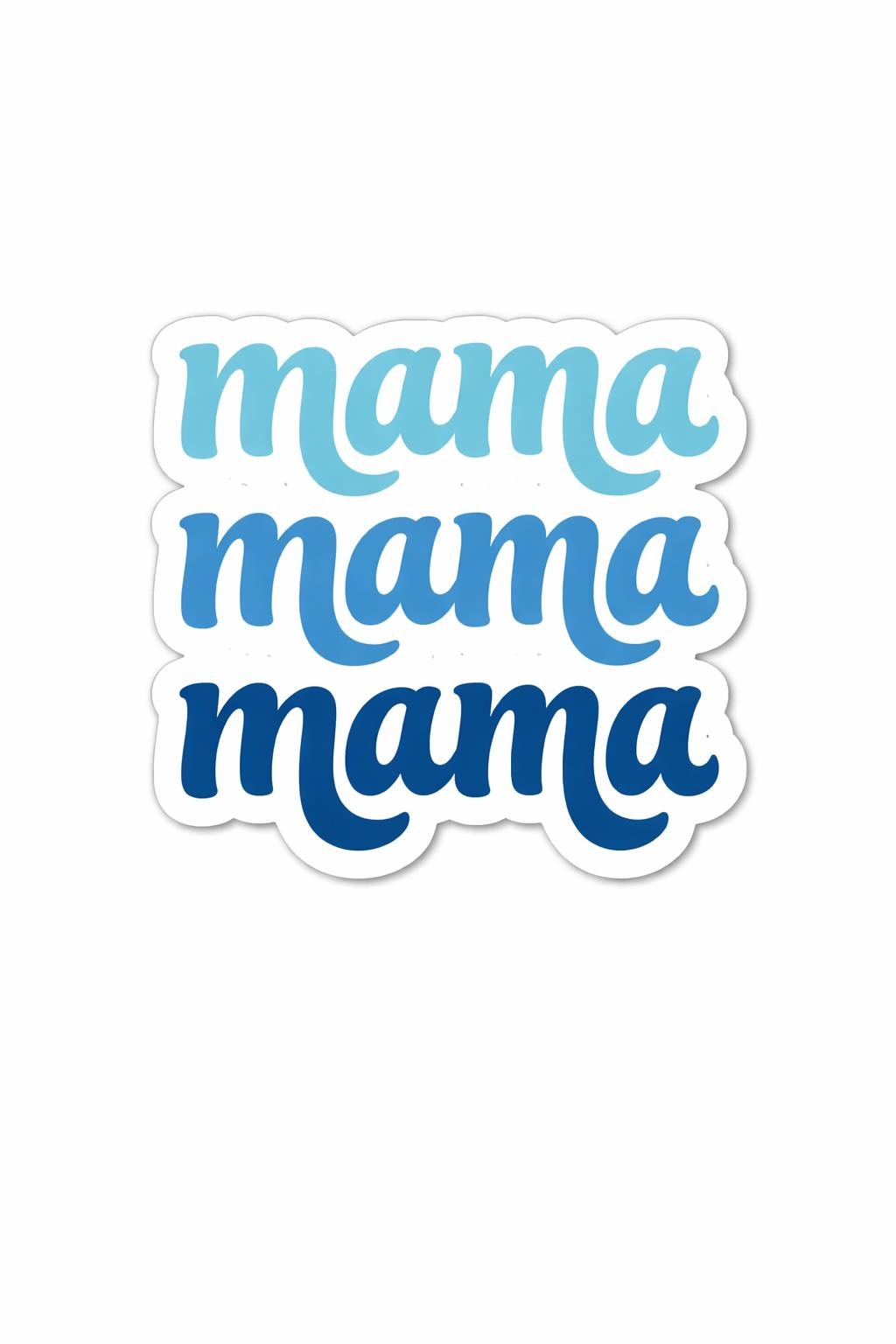 Mama Sticker – Blue Gradient Repeat Design
