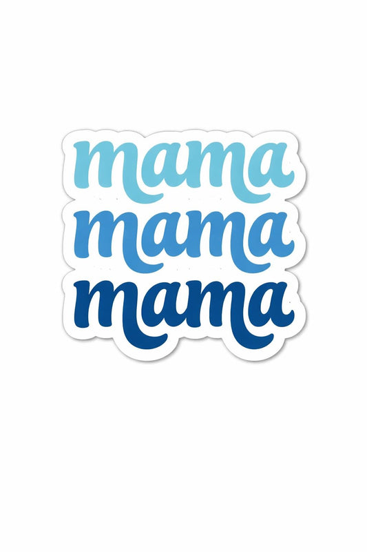 Mama Sticker – Blue Gradient Repeat Design