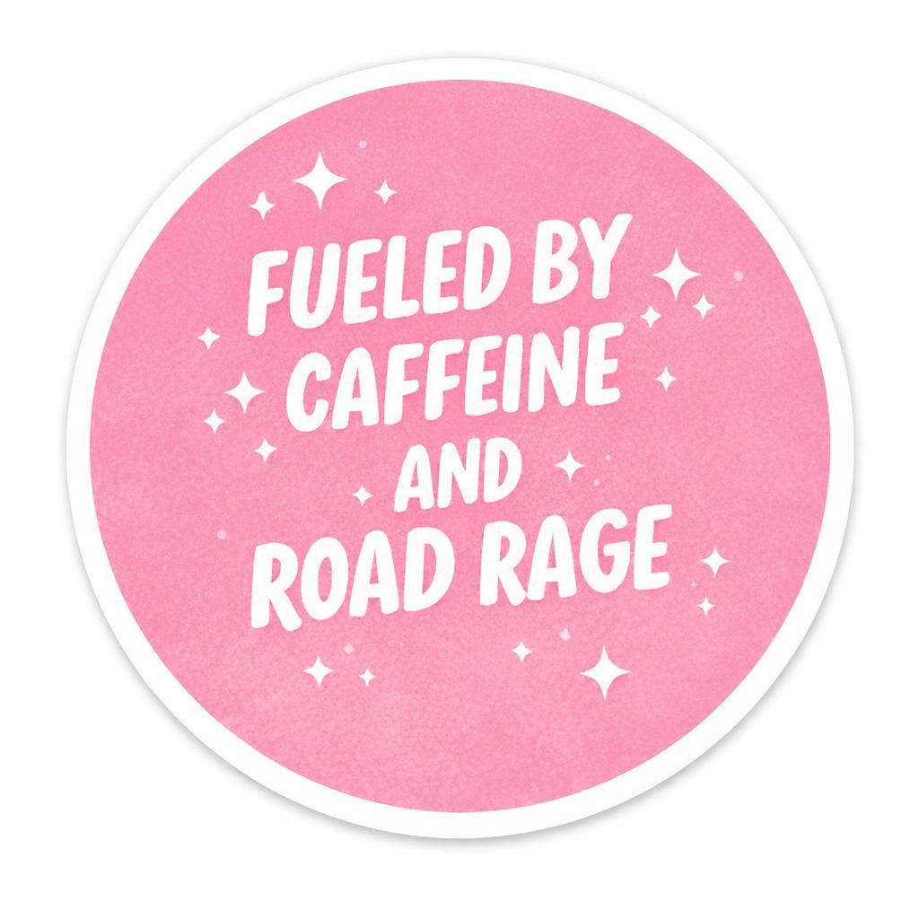 Fueled by caffeine and road rage sticker